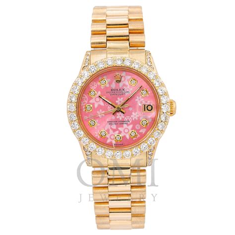 pink rolex watch with diamonds|rolex gem sets 31mm.